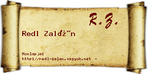 Redl Zalán névjegykártya